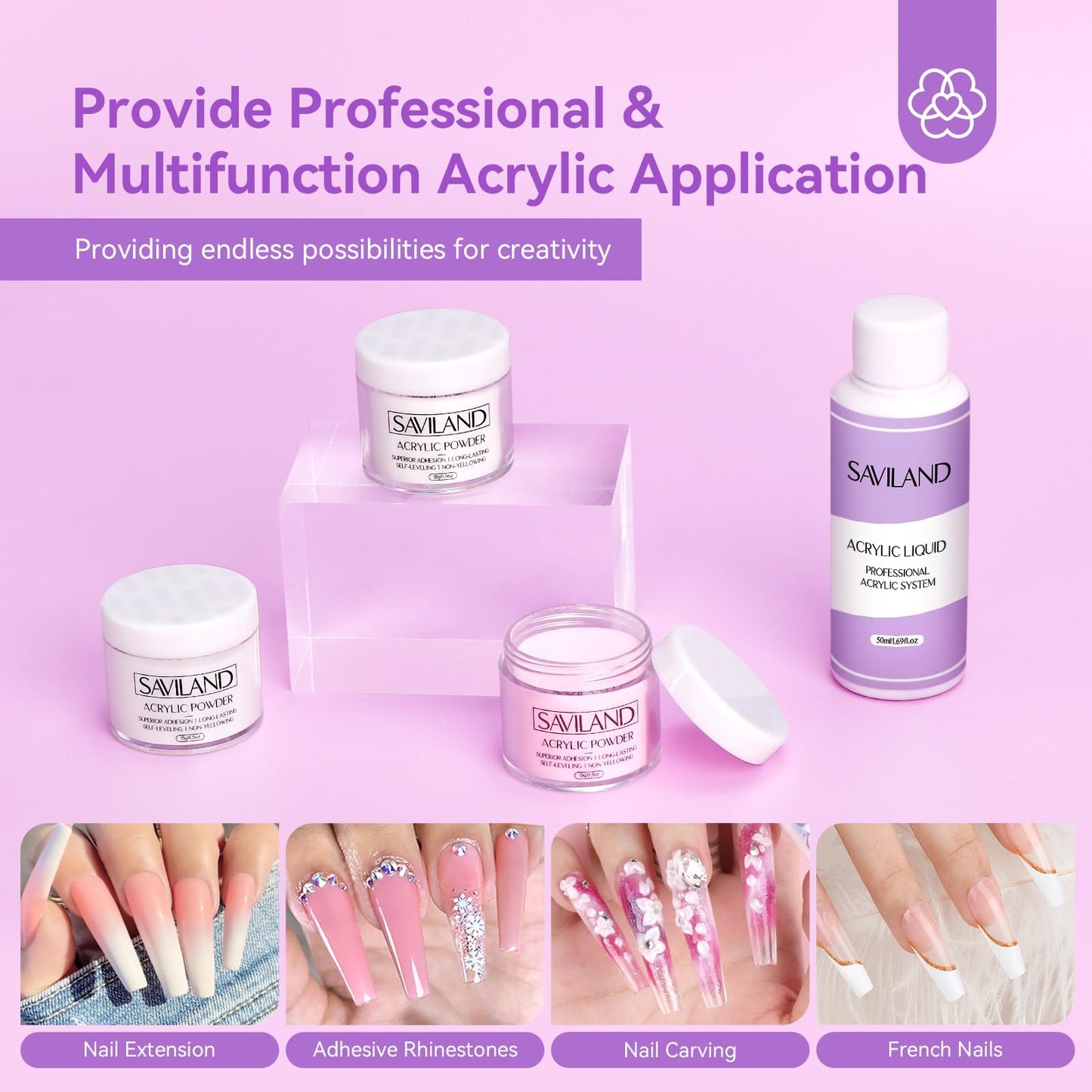 Saviland Acrylic Nail Kit with Drill and Saviland Poly Gel Kit