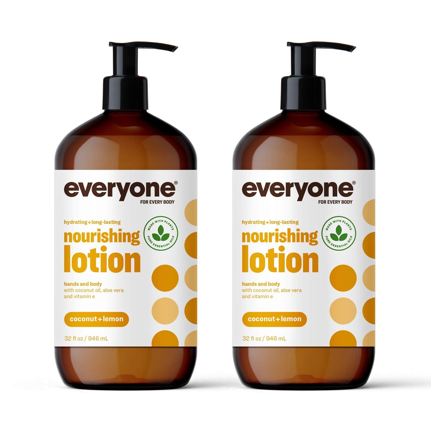 Everyone 3-in-1 Soap, Body Wash, Bubble Bath, Shampoo (32 Ounce) and Hand and Body Lotion (32 Ounce) Bundle - Coconut and Lemon
