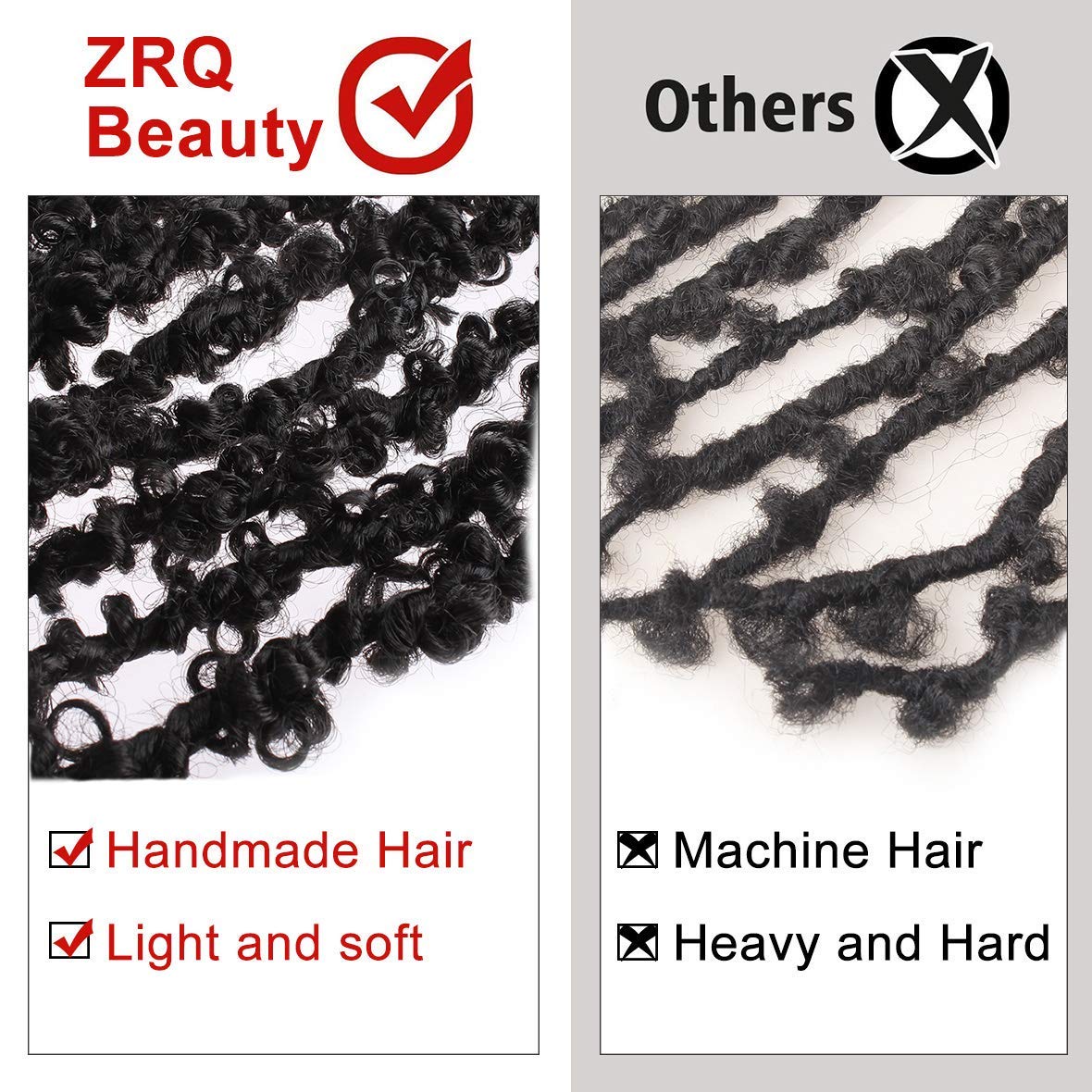 ZRQ 30 Inch Light Weight Butterfly Locs Crochet Hair 6 Packs Long Distressed Butterfly Faux Locs Crochet Hair（30 inch,1B)