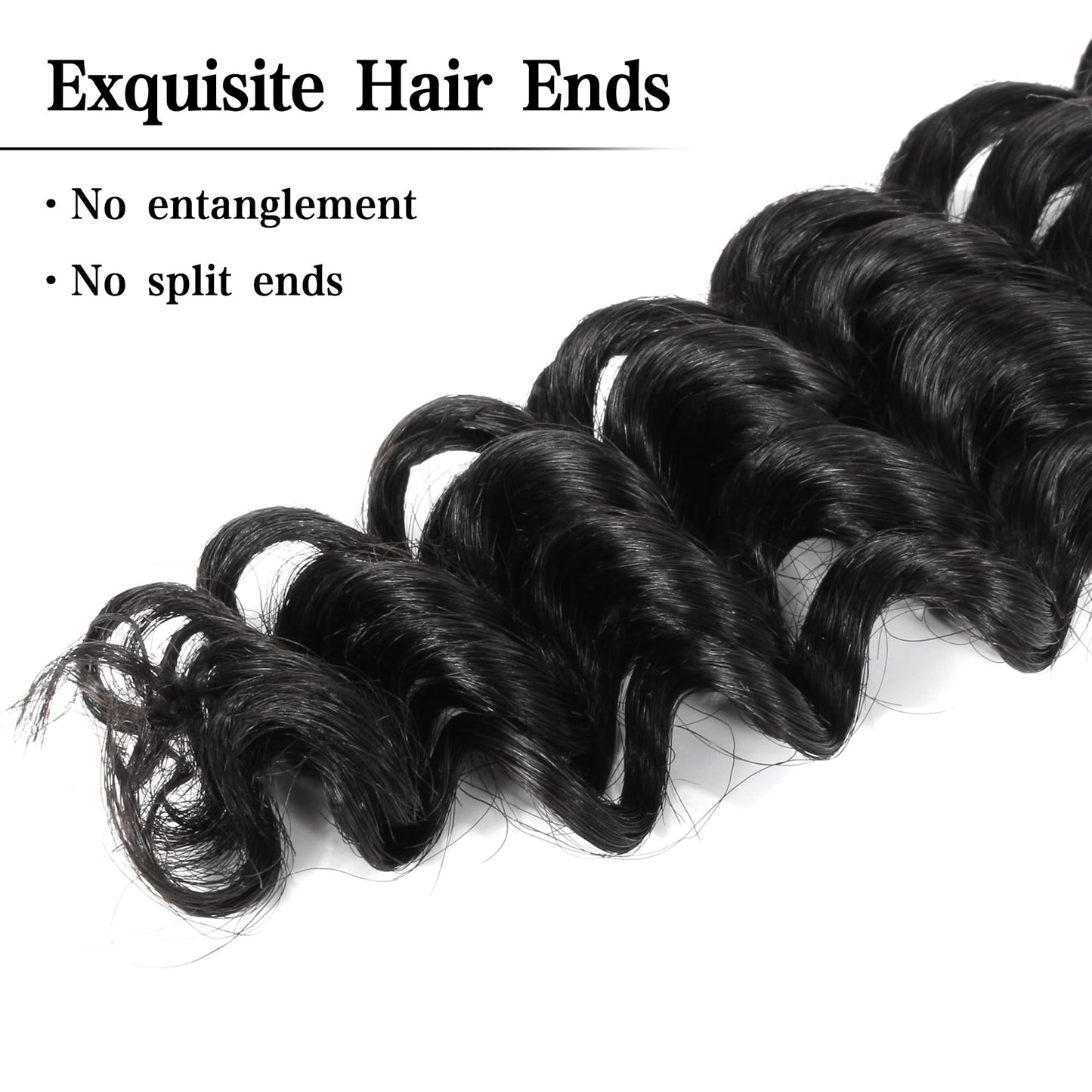 Deep Wave Bulk Human Hair for Braiding 2 Bundles 100g 24 Inch No Weft 10A Brazilian Virgin Curly Human Hair Extensions for Boho Braids Wet Wavy Human Braiding Hair (24"/100G,Black)