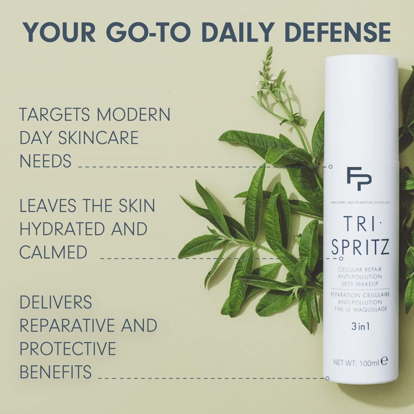 FORMULAE PRESCOTT | Tri-Spritz 3 in 1 Facial Mist | Daily Face Mist Face Spray with Blue Light Protection for Repair | All Natural Skin Care (100 ML)