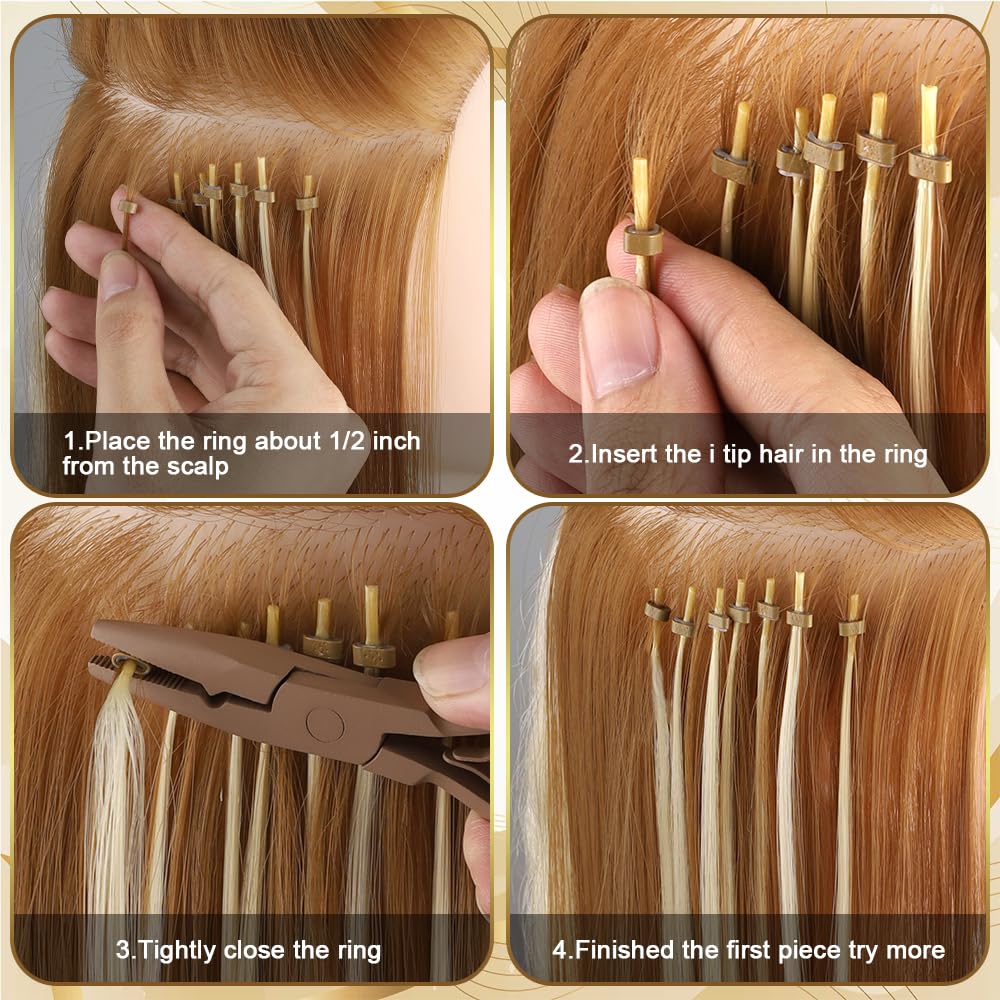 GlamorDove Hair Extension Tool Kit Microlink Pliers for Beads Feathers Extensions Loop Tools Dismountable Hair Threader Pulling Needle Micro Link Beads Closer