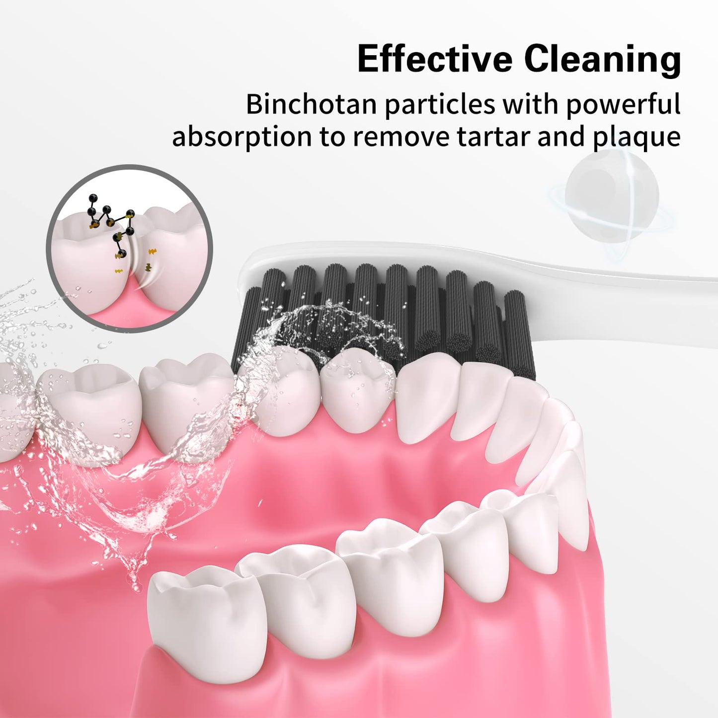 GEILSI Toothbrush Replacement Heads Compatible with Philips Sonicare Charcoal Bristles 4 Pack