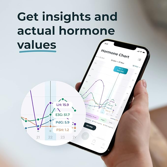 Inito Fertility Monitor & Hormone Tracker for Women | Estrogen, LH, PdG (Urine Metabolite of progesterone), FSH | Track and Confirm Ovulation | Includes 15 Test Strips (iPhone 15)