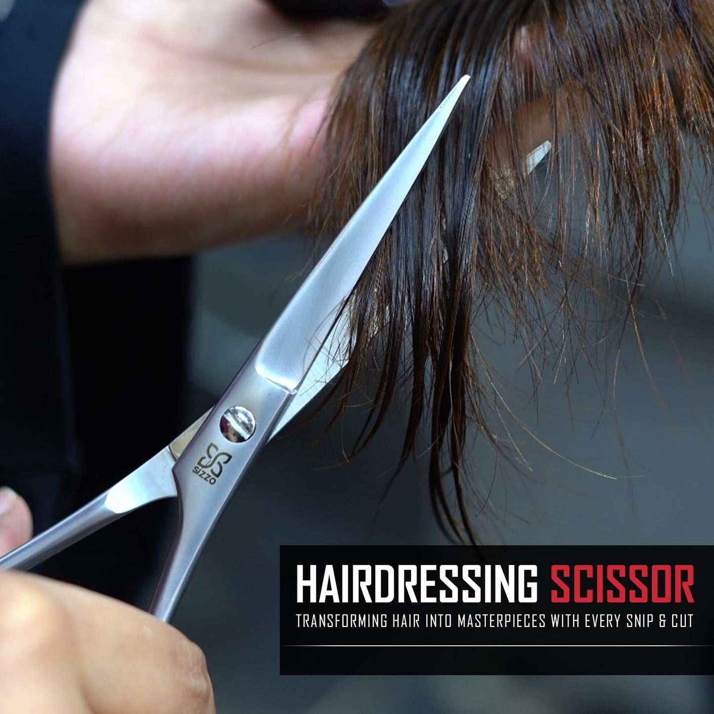 Hair Cutting Scissors 6.5" Barber Scissor, Ideal for Professional Barber, Men, Women, and Hair Stylist Trimming Kit for Haircutting Best Shears for Hair Cut by SIZZO