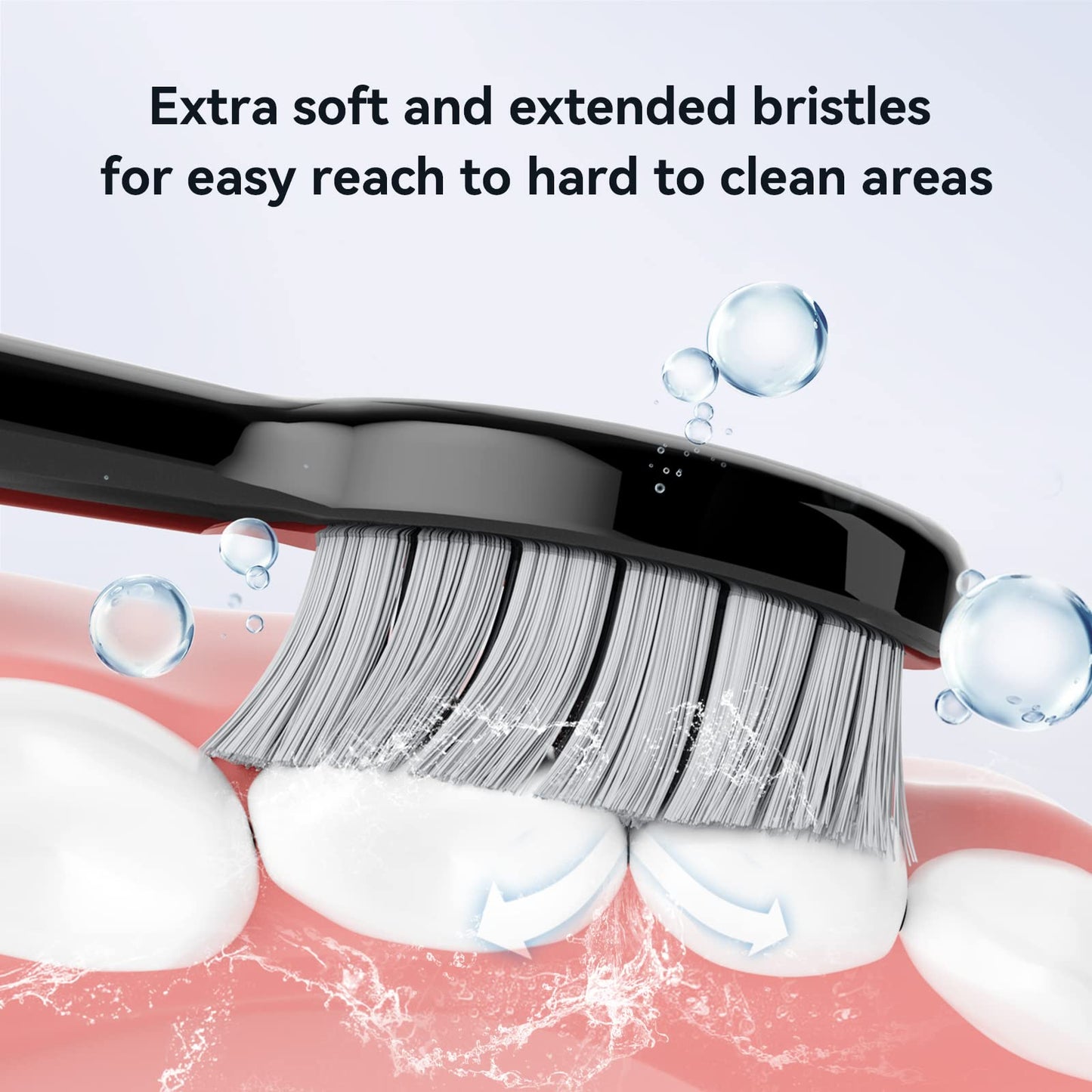JTF Sonic Smart Toothbrush Genuine Gentle Brush Heads, 3 Pack, Black, P200