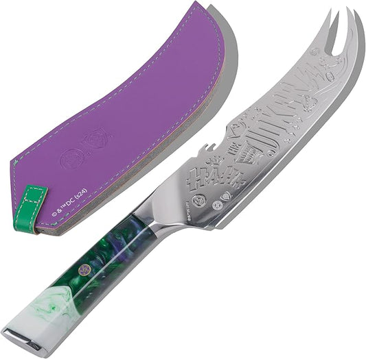 Dalstrong Pitmaster BBQ Knife - 8 inch - THE JOKER™ Edition Official License - 5 Layer 9CR18MOV Stainless Steel - Resin Handle - Meat Fork Bottle Opener - Collection Item - Knife Sheath
