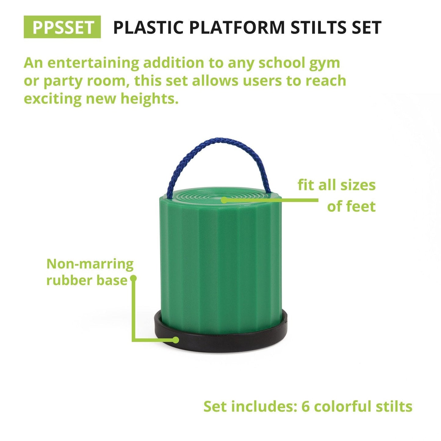 Champion Sports Platform Kid Stilts: Classic Kids Party, Birthday, and Picnic Game Set (PPSSET)