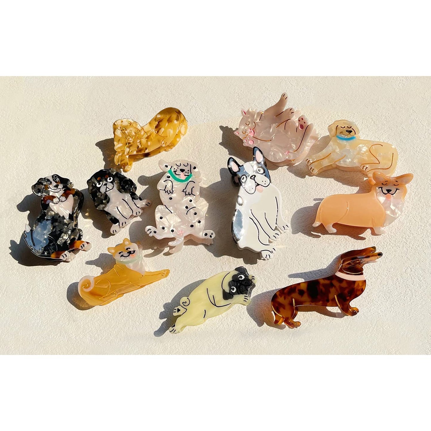 Charlie Dog Hair Clips,Small Claw Clips for Girls,Acetate Hair Clips for Women,S7