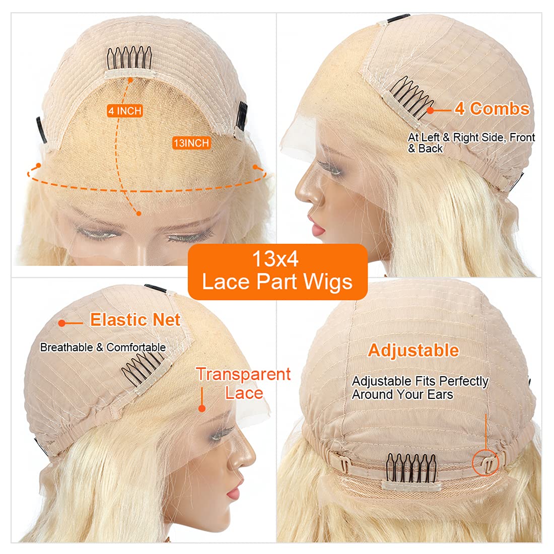 LUMIERE 613 Glueless Wigs Human Hair 13x4 HD Straight Blonde Wig for Black Women 180% Density 613 Frontal Wig with Baby Hair Pre Plucked 22 Inch 613 Wig