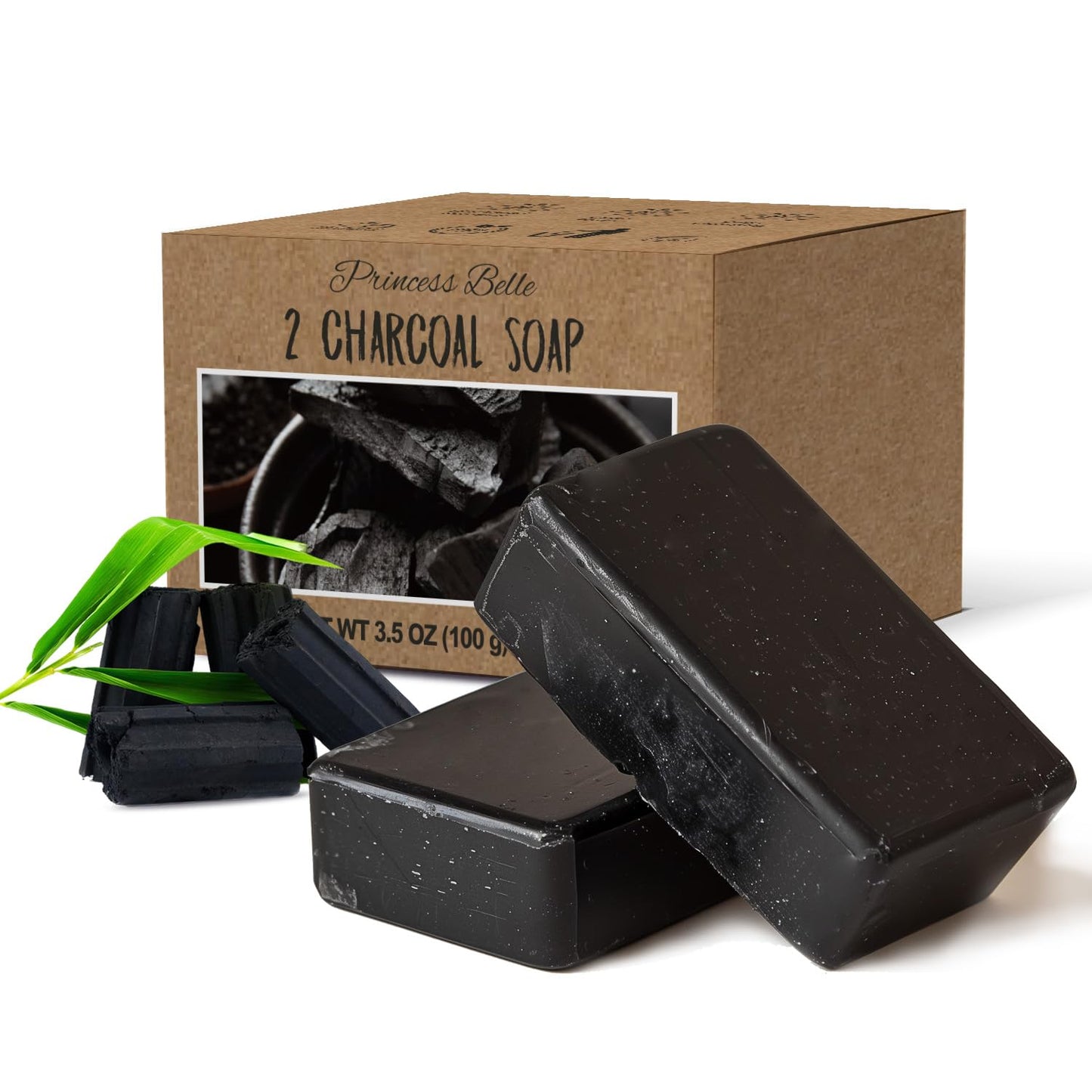 Charcoal Soap Bar Men, Charcoal Face Soap With Charcoal Powder, Activated Charcoal Soap Black Bar Soap for Detoxifying,Cleansing and Moisturizing,Natural Soap Bar for Body Odor Eliminator-2 Pack