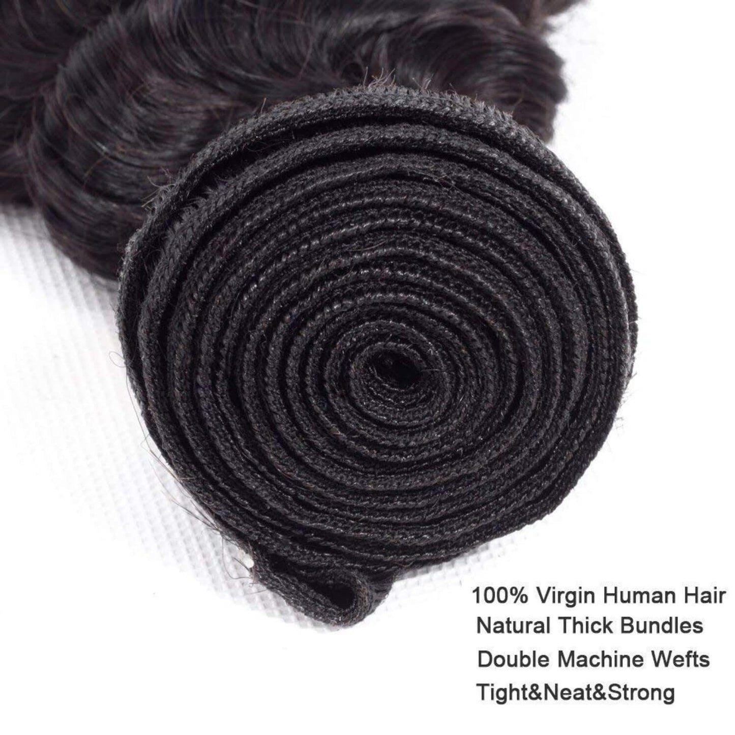 Deep Wave Human Hair Bundles 10A Brazilian Virgin Human Hair Bundles 20 22 24 Inch Wet and Wavy Curly Bundles Human Hair Extensions for Black Women Natural Color