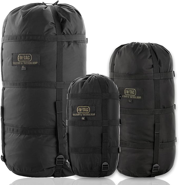 M-Tac Compression Stuff Sack for Sleeping Bag Military Water Resistant Compression Bag Lightweight Nylon Compression Sack for Travel, Camping, Hiking, Outdoor