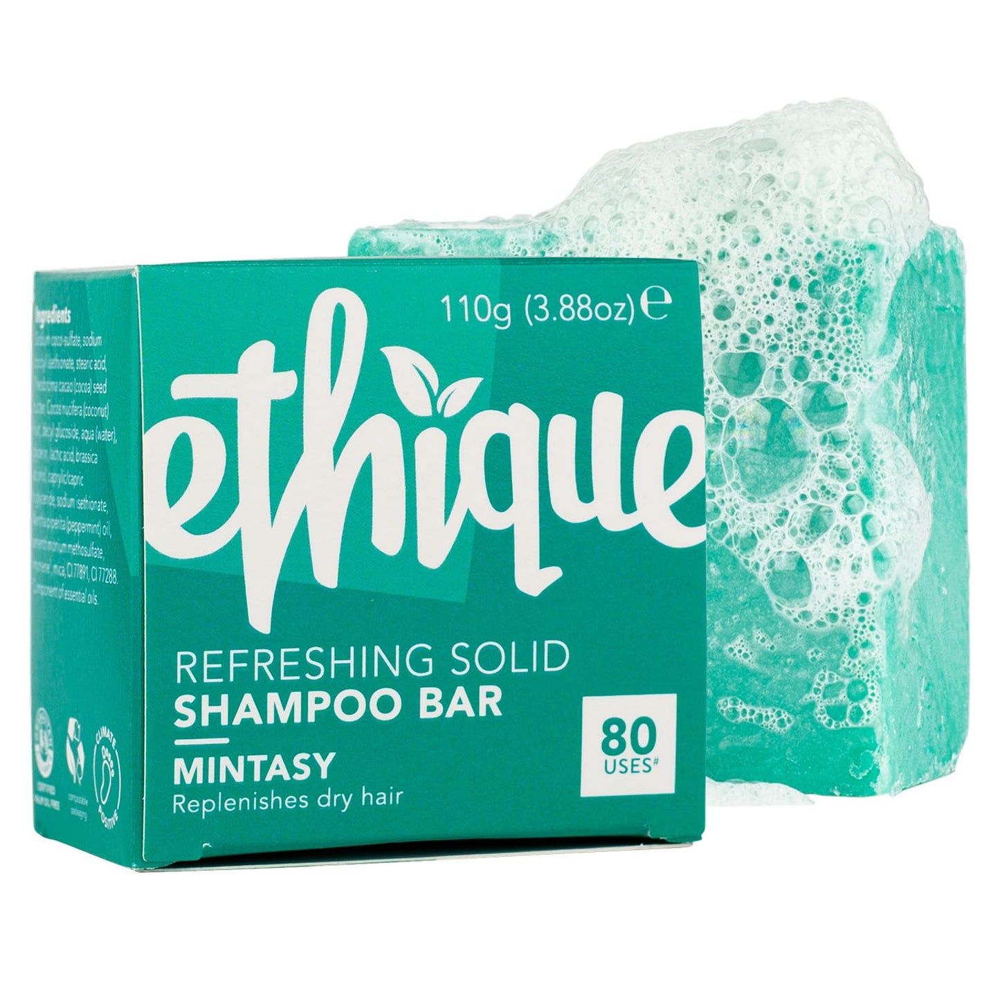 Ethique Mintasy - Refreshing Solid Shampoo Bar for Balanced to Dry & Damaged Hair - Vegan, Eco-Friendly, Plastic-Free, Cruelty-Free, 3.88 oz (Pack of 1)