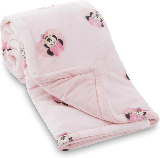 Disney Mickey Mouse, Minnie Mouse, Winnie The Pooh, Lilo and Stitch 2-Ply Infant Blanket - Soft Fleece with Polyfill - Cozy and Warm Baby Blanket for Baby Boys and Girls, 30x40 Inches