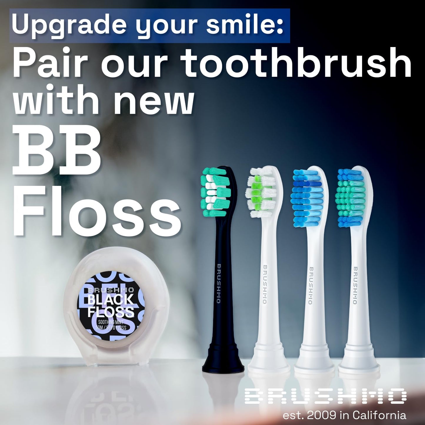 Brushmo Optimal Gum Care for Philips Sonicare Toothbrush Heads HX9033/65 Alternative to Genuine Sensitive Oral Health, 8 Pack, White, BM938