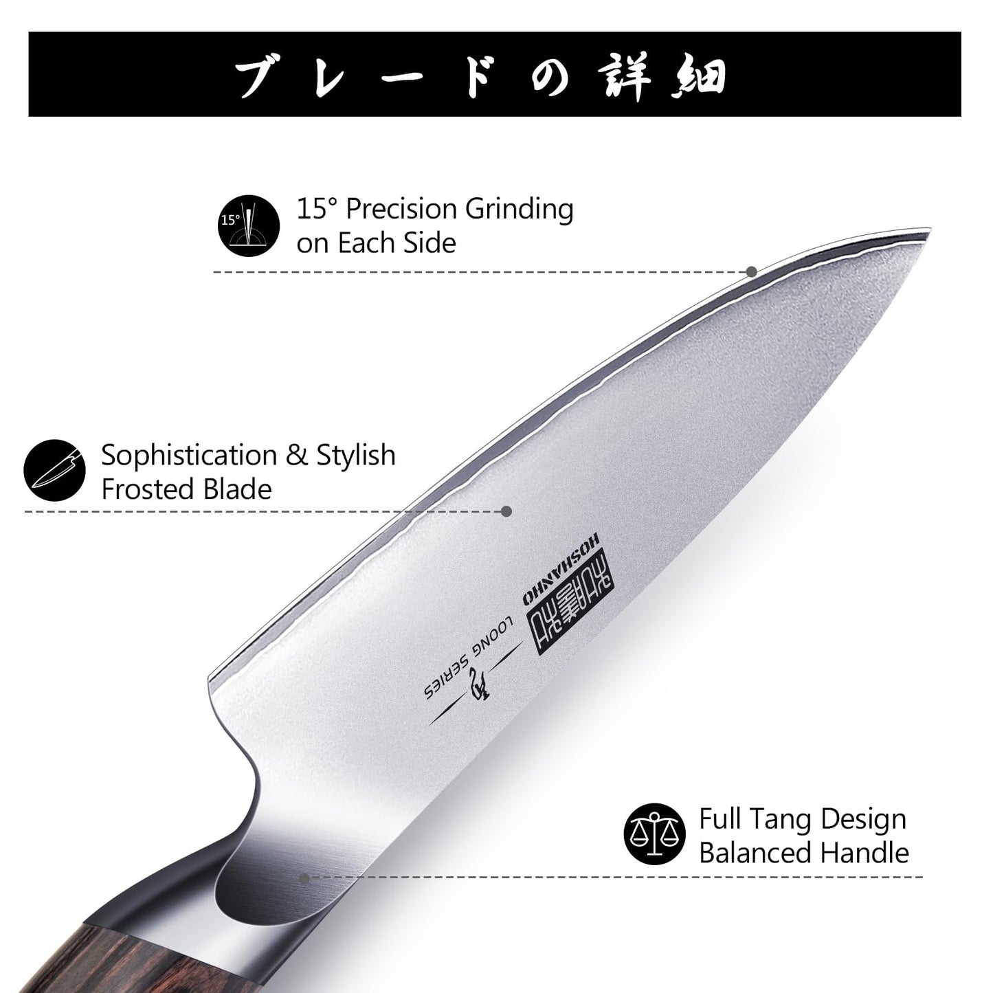 HOSHANHO 5 Pieces Knife Set, Japanese High Carbon Stainless Steel Kitchen Knife Sets, Professional Ultra Sharp Chef Knives Set with Ergonomic Pakkawood Handle