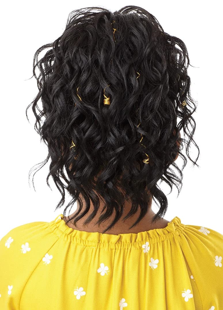 Outre Lil Looks Drawstring Ponytail GOLD ACCENTED NATURAL WAVE 12″ (2T1/30)