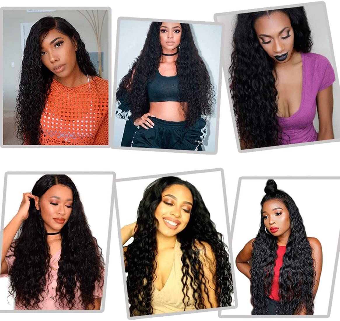 HeioWuio Water Wave Hair Bundles Natural Black Color Brazilian Remy Hair Weaves No Tangle Hair Extensions Real Unprocessed Virgin Hair Bundle 24 24 24 Inch