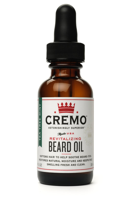 Cremo Beard Oil, Revitalizing Wild Mint, 1 fl oz - Restore Natural Moisture and Soften Your Beard To Help Relieve Beard Itch