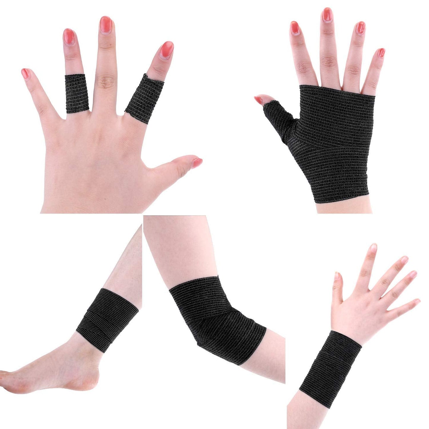 Tattoo Grip Tape Wrap Cover - Autdor 6Pcs 2" x 5 Yards Tattoo Machine Tape Cohesive Elastic Bandage Rolls Self-Adherent Tape for Grip Tube Accessories Sports Tape