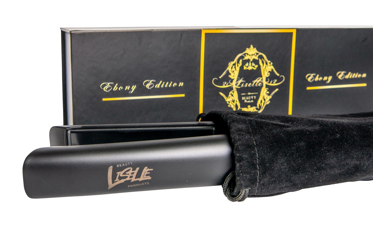Liselle Beauty Products Ebony Edition Flat Iron Hair Straightener – 1.25-inch Wide Titanium Flat Iron – Hair Straightener Iron All Hair Types – Fast Heating Travel Flat Iron for Smooth, Frizz-Free