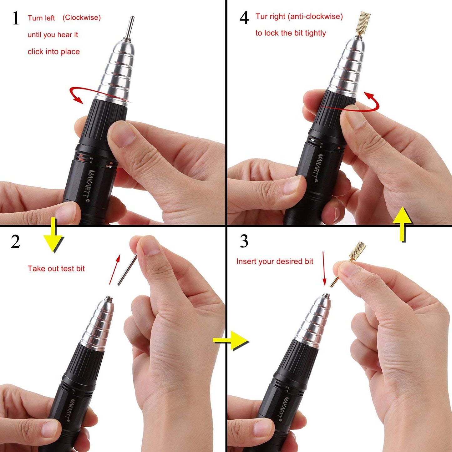 Makartt Nail Drill Bits Holder Dustproof Stand Displayer Bundle With Nail Drill Handpiece for Up200 Machine