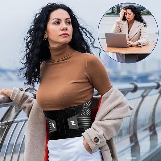 NEENCA Back Brace for Lower Back Pain Relief - Ergonomic Lumbar Support with Removable Steel Stays, Breathable Back Support Brace for Posture Correction, Sciatica, Herniated Disc, Scoliosis, Office Work, Lifting, Exercise (Black, XX-Large)
