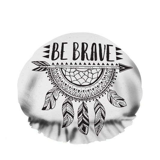 Ceutoiy Shower Cap Be Brave Boho Style Dream Net Inspirational Quotes Waterproof Shower Cap Adult Hair Cap for All Hair