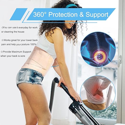 Back Brace for Men Women Lower back - Immediate Relief from Back Pain, Herniated Disc, Sciatica, Scoliosis and more! - Breathable Mesh Design with 7 Stays, - Back Support Belt for Men/Women for work , Anti-skid lumbar support belt (Large)