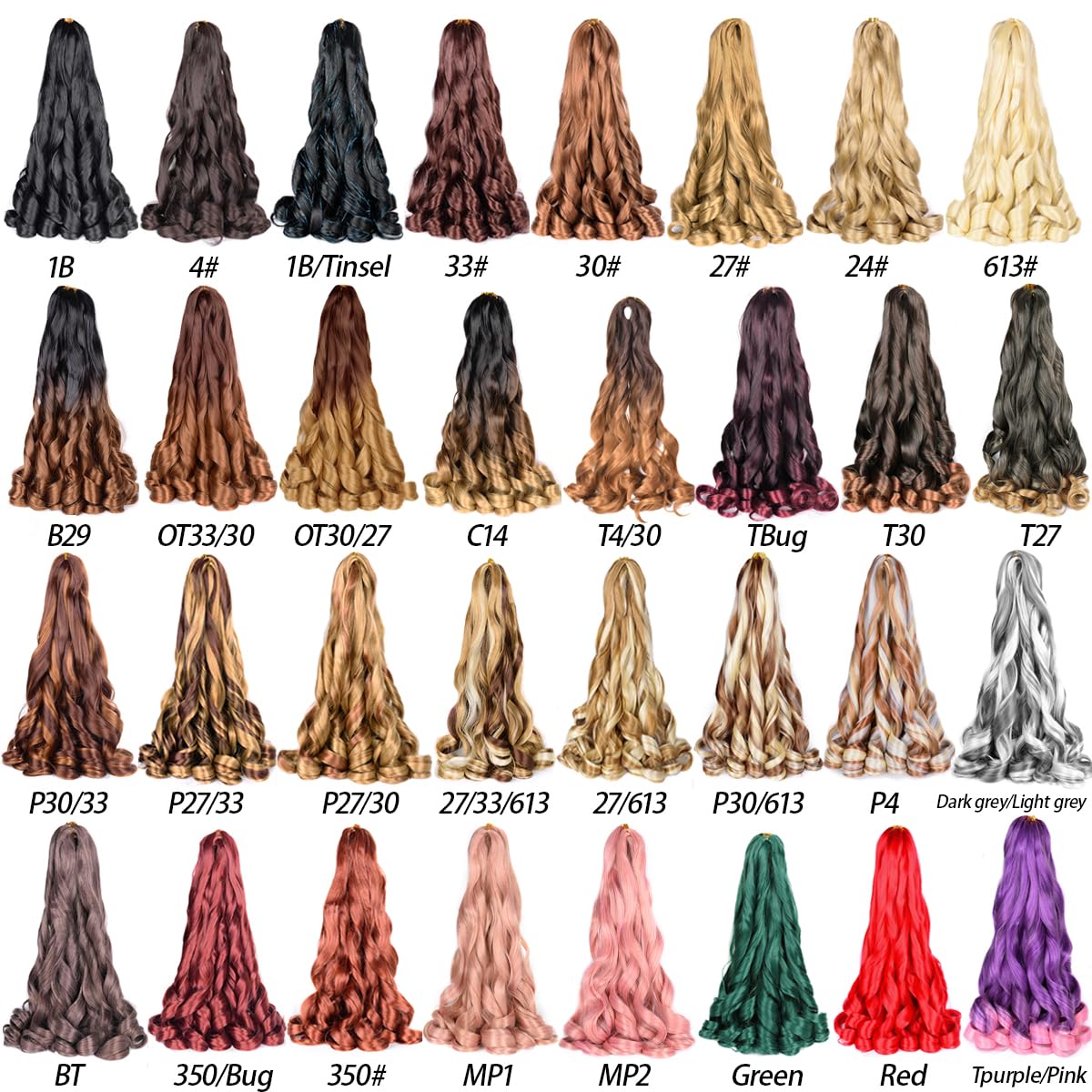 Luoyudu French Curl Braiding Hair 24 Inch 2 Packs Black Synthetic Loose Wave Bouncy Crochet Hair Pre Stretched 75g/pack Curly Braiding Hair for Black Women Hair Extensions (24inch,2packs,1B)