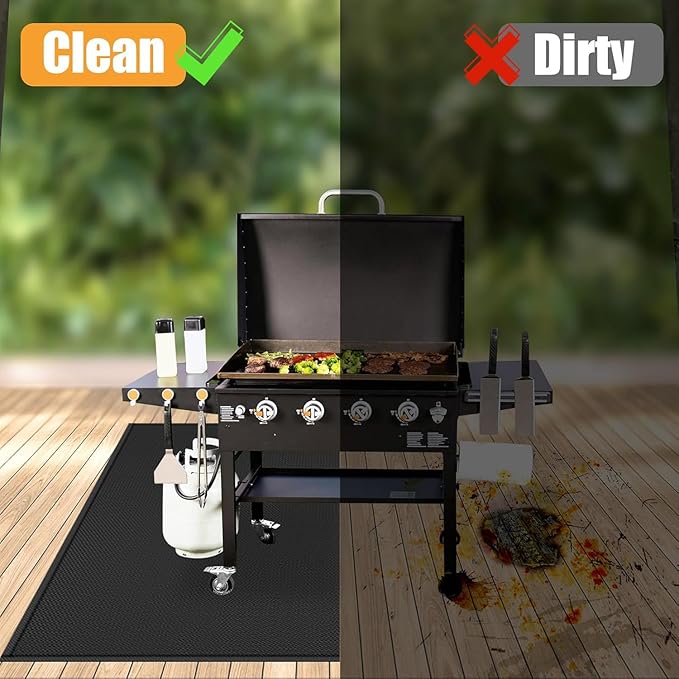 42 X 24 inches Hearth Rugs for Fireplaces Fire Resistant / Gas Grill Splatter Mat Fireproof Waterproof Oil-Proof, Fireproof Mat Heat Resistant BBQ Floor Mat Protect Mat Floor Protective Rug Reusable