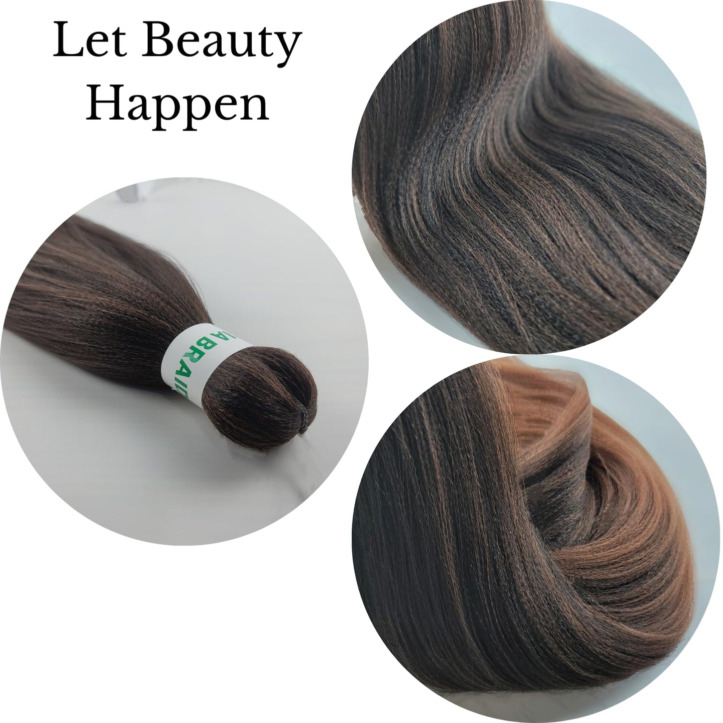 Leticia Black Brown Braiding Hair Pre Stretched Kanekalo Braiding Hair Pre stretched
