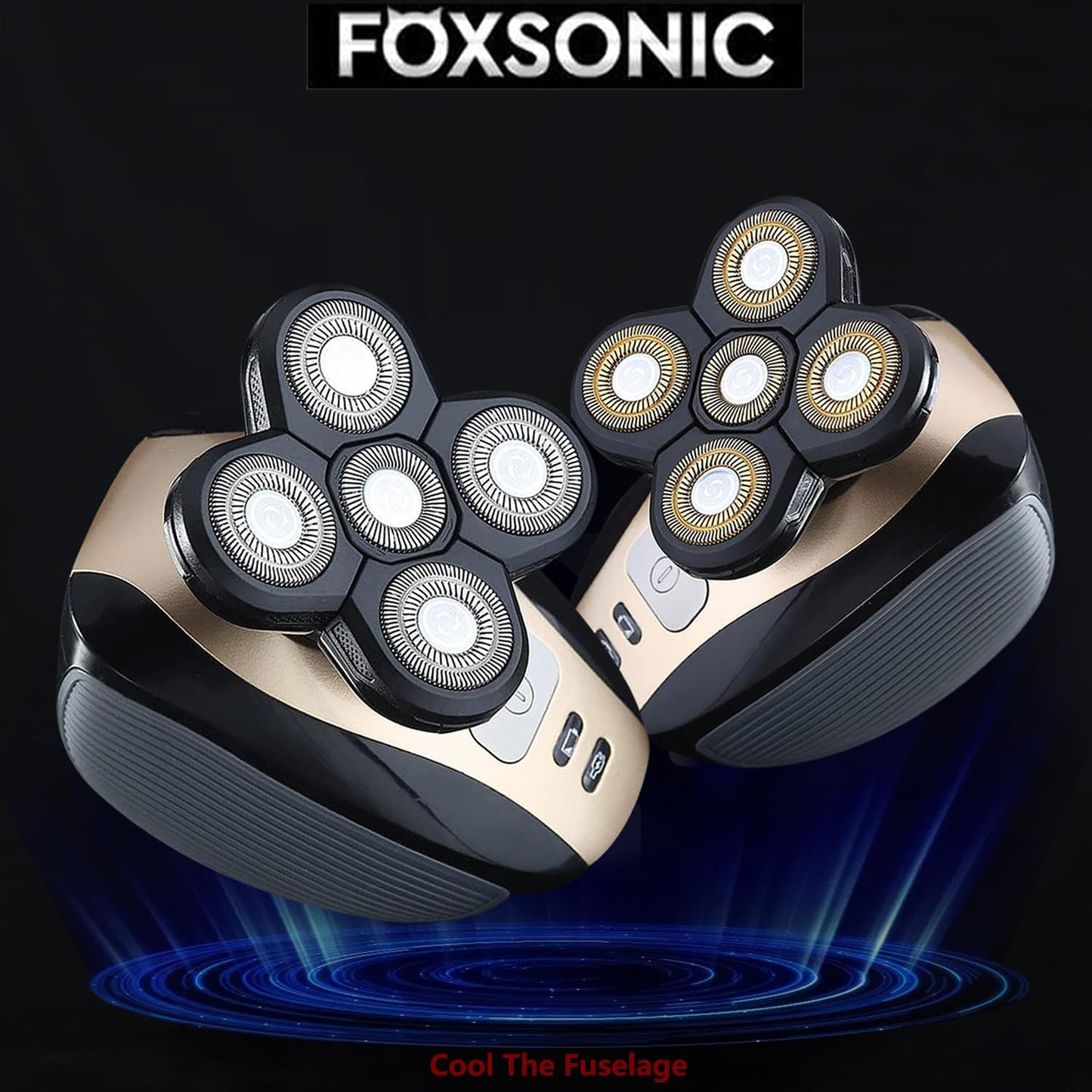 FOXSONIC 2 Universal 5 Blades Head Shaver Replacement Heads for Head Shaver, Head Shaver Replacement Blades