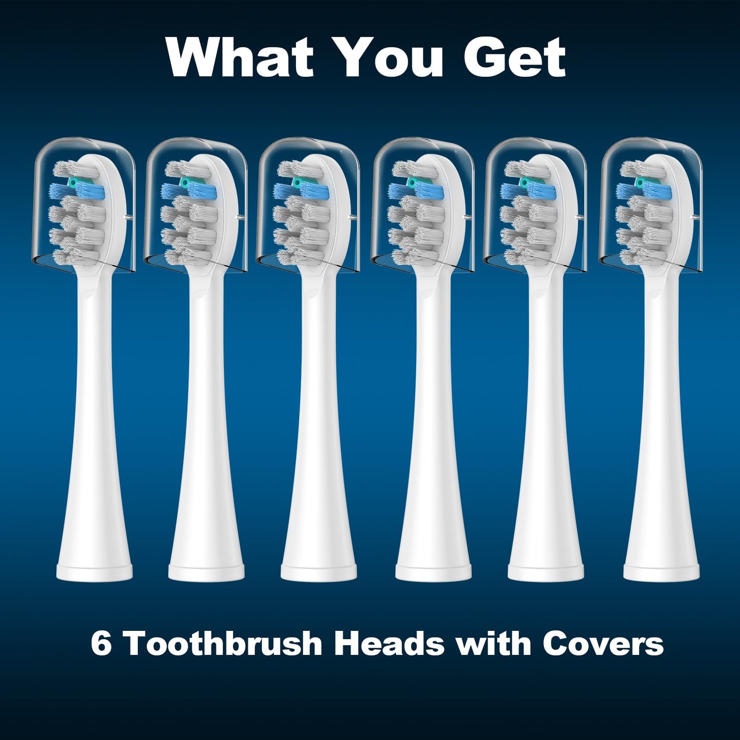 FitMount 6 Pack Toothbrush Replacement Heads Compatible with WaterPik Sonic Fusion 2.0, FitMount Flossing Brush Head Fit for Water-Pic SF-01W SF-02W and 2.0 SF-03 SF-04