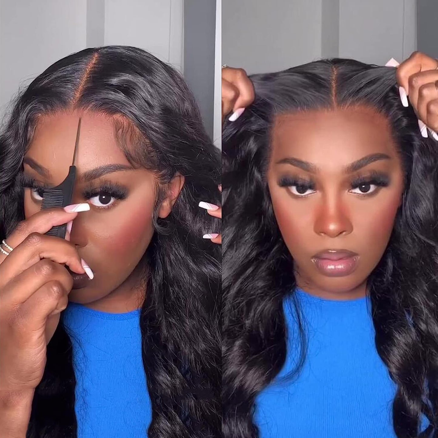 Glueless Wigs Human Hair Pre Plucked, Wear and Go Glueless Wig for Beginners, Upgraded No Glue 4x4 Closure Wigs Human Hair,180 Density Body Wave Lace Front Wigs Human Hair For Black Women 18 Inch
