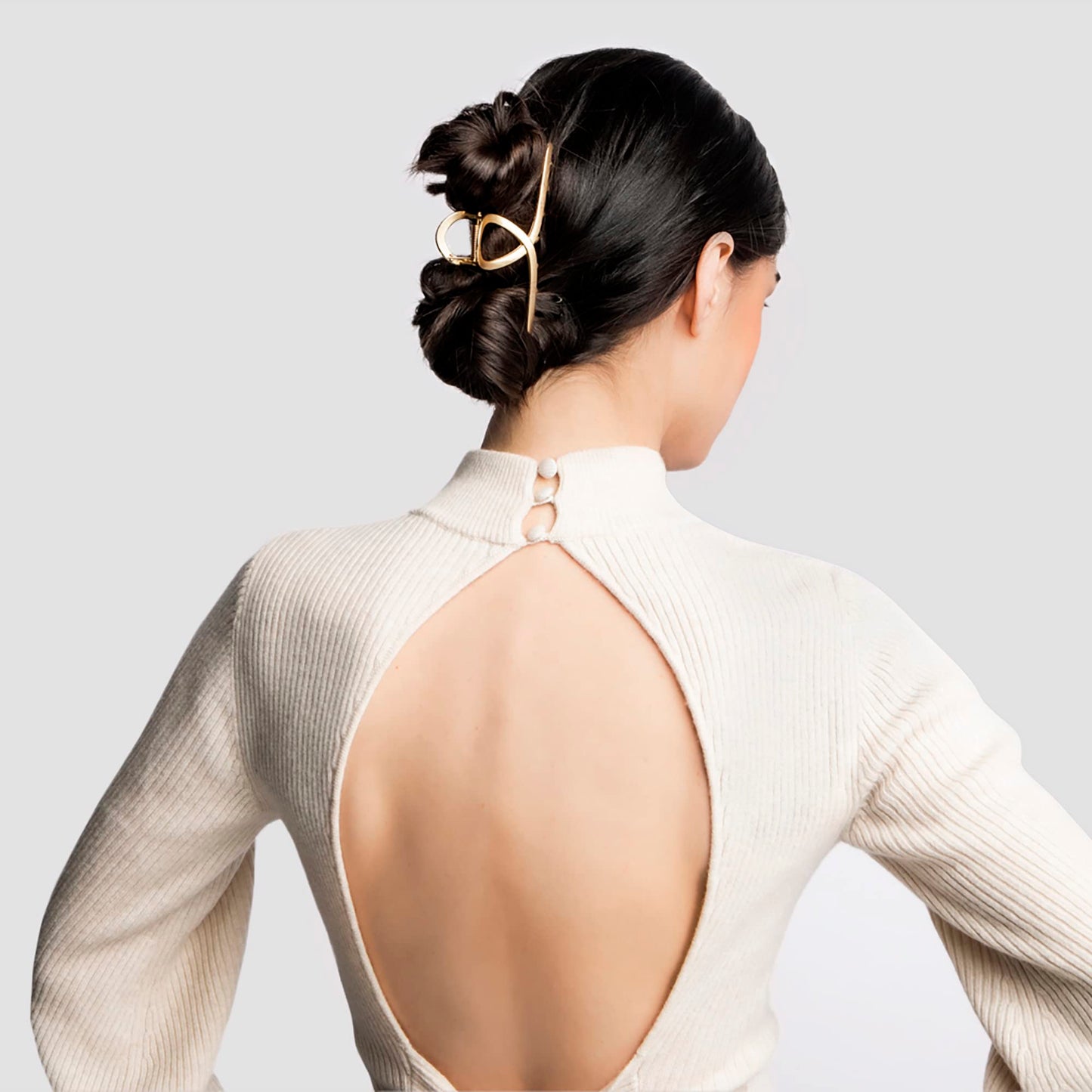 The Hair Edit French Twist Claw Clip - Large Gold Metal Loop Jaw Clip