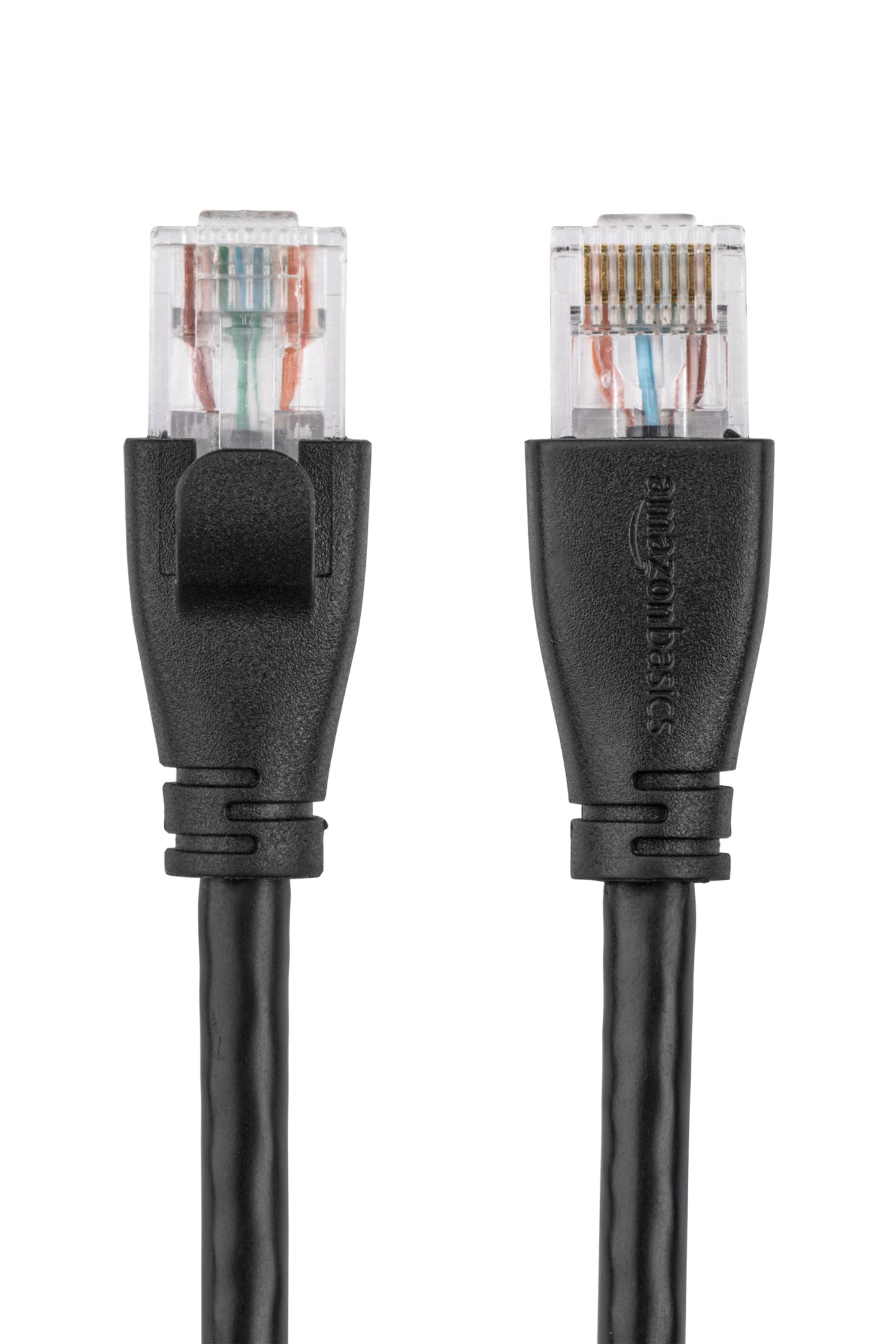 Amazon Basics RJ45 Cat 6 Ethernet Patch Cable for PC, TV, Tablet, Router, Printer, 1Gpbs Transfer Speed, Gold-Plated Connectors, 5 Foot, Black