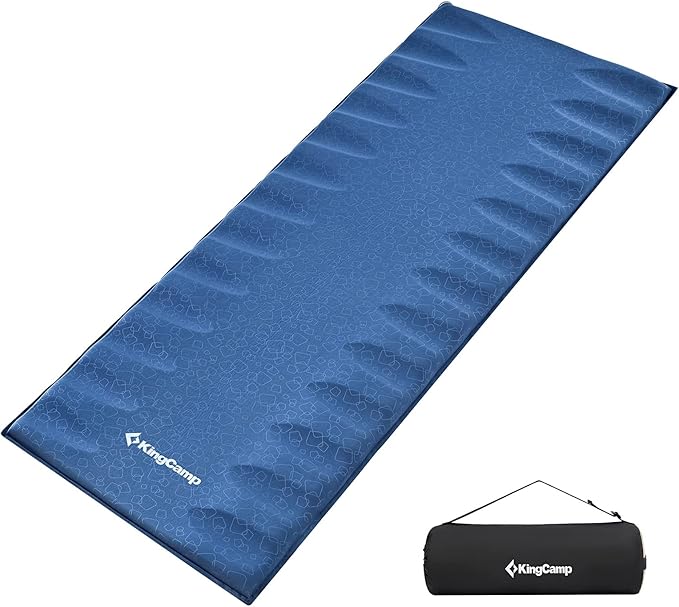 KingCamp Self Inflating Sleeping Pad for Camping with Built-in Pillow, Ultralight Sleeping Pad Camping Mat Durable for Camping Backpacking Hiking Single Double, 4 Size