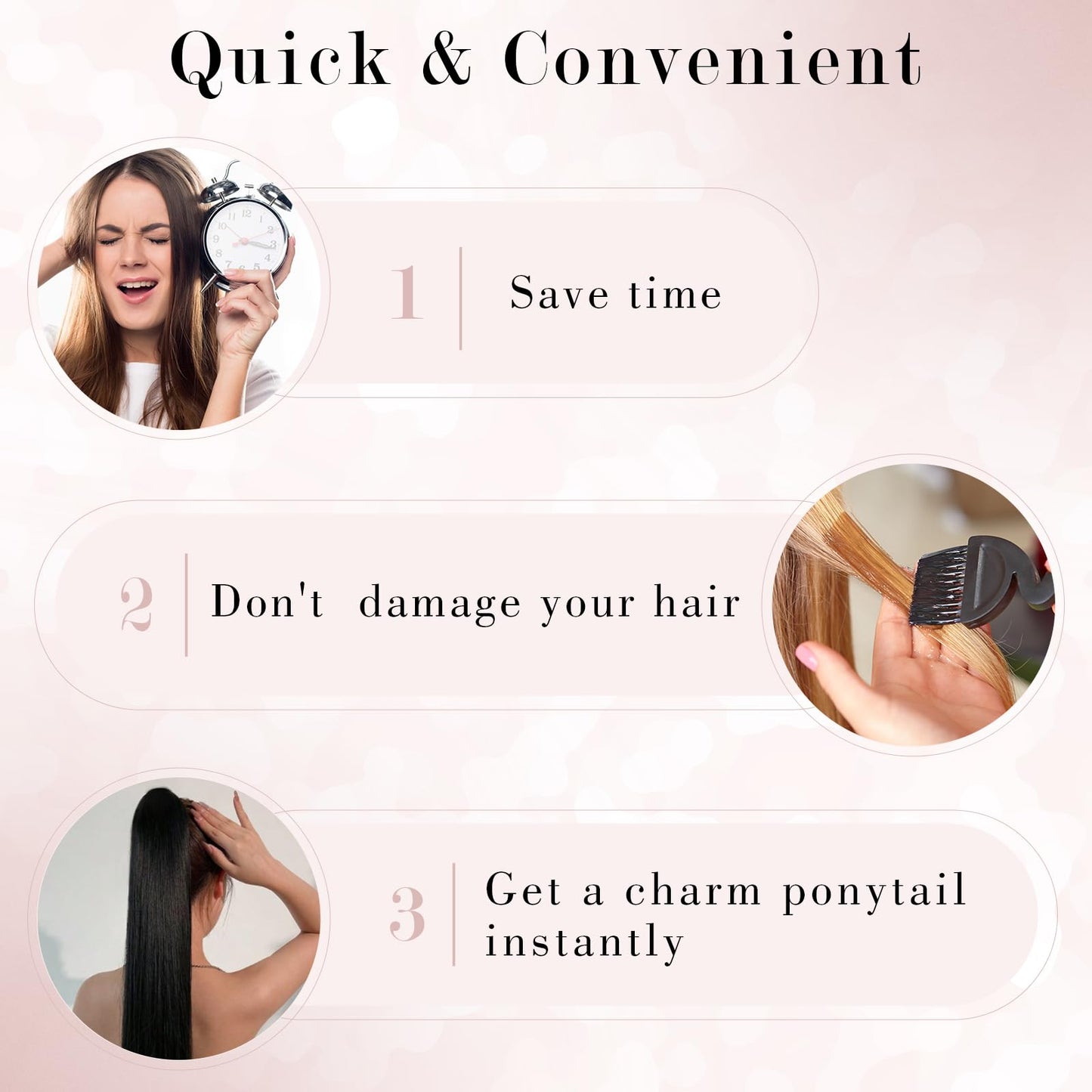 SEGO Pro Ponytail Extensions Human Hair Long Ponytail Hair Extensions with Magic Paste Wrap Around Clip in Ponytail Extensions Real Human Hair,16inch #18P613 Gold Blonde Mixed Bleach Blonde,80g