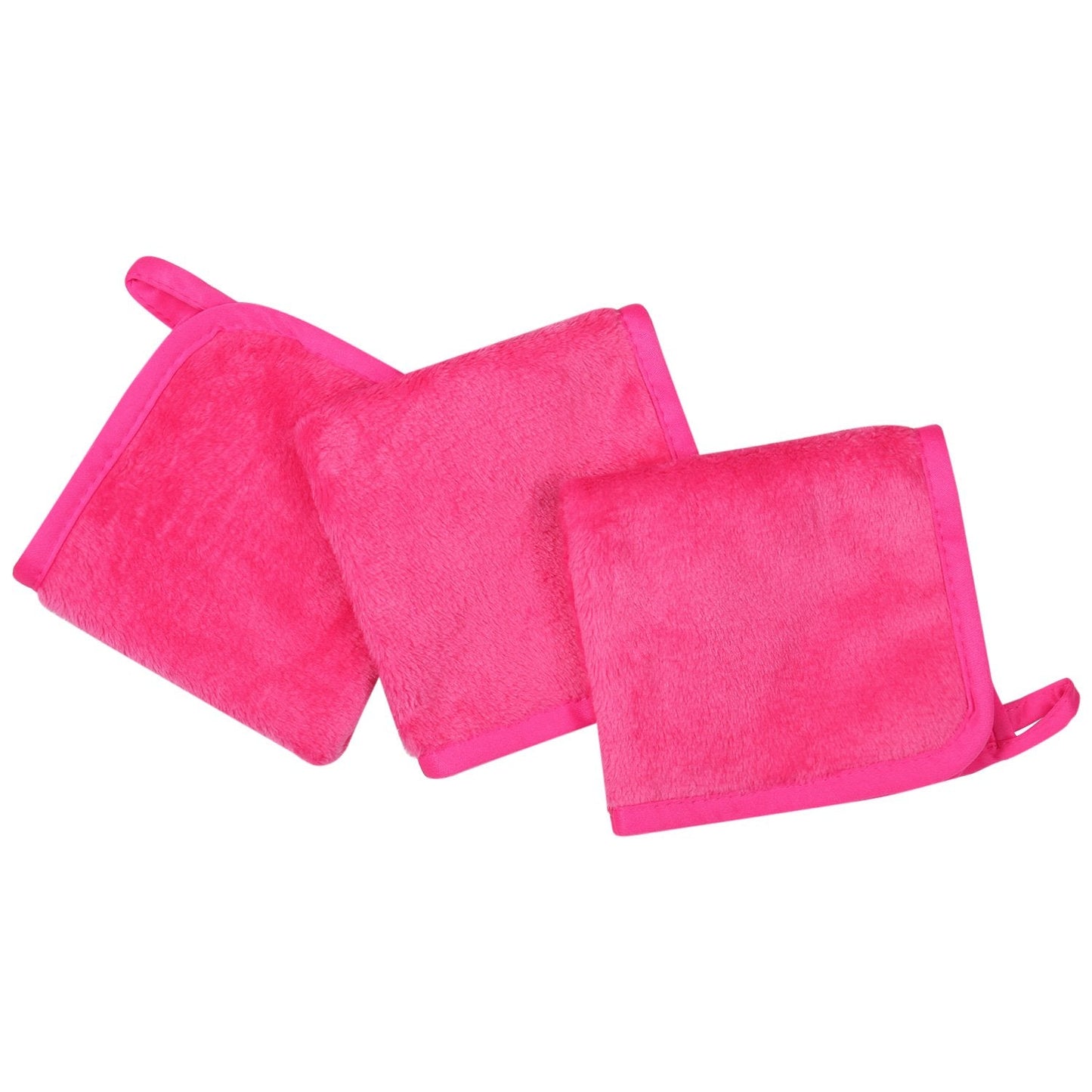 Lifaith Microfiber Makeup Removal Cloths Ultra Soft Facial Cloths, Pack Of 3, 12 x 12-Inch, Dark Pink