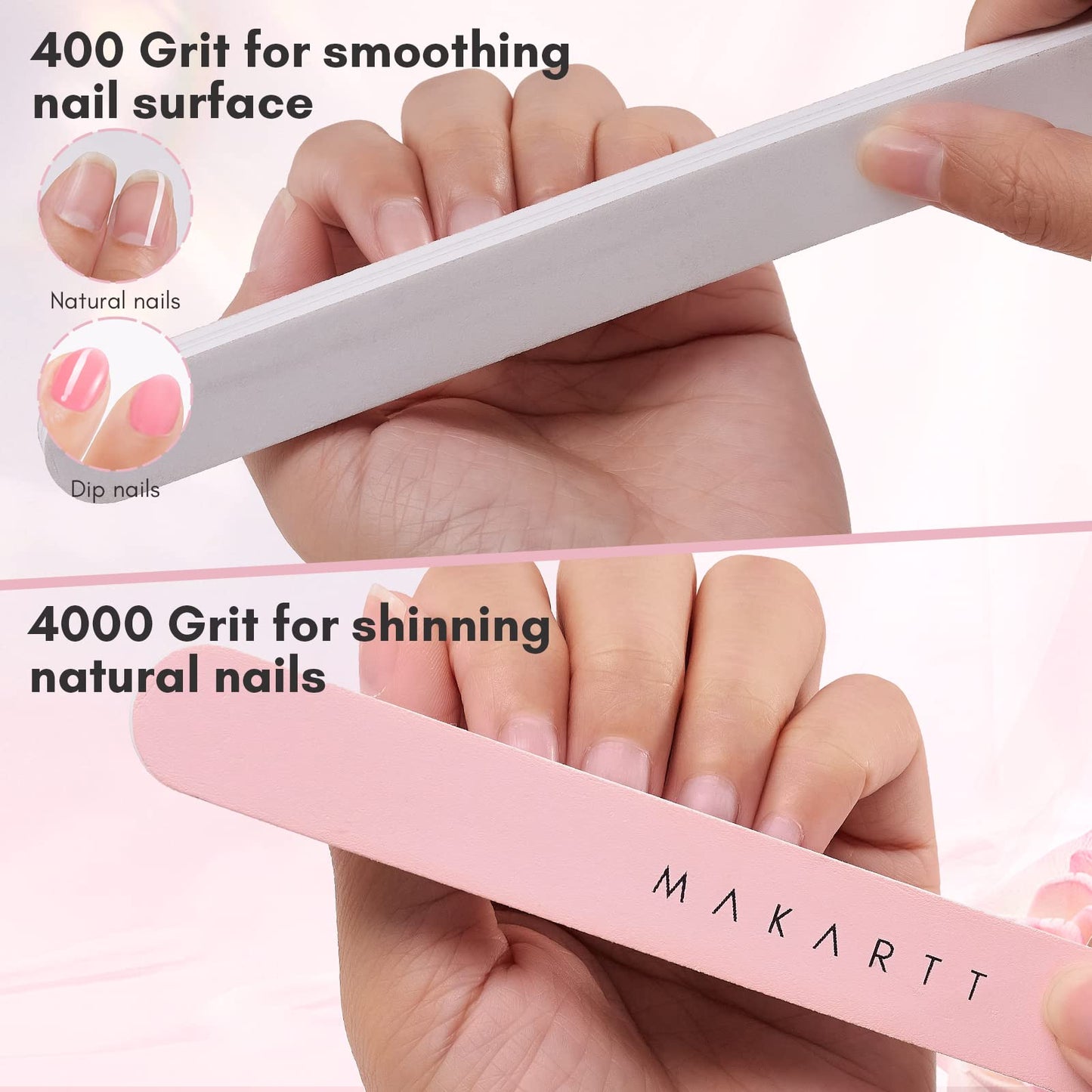 Makartt Rechargeable Nail Drill 30000RPM Portable Electric Bundle with Nail File and Buffer, Pink Basic Nail Prep Kit with Cuticle Trimmer