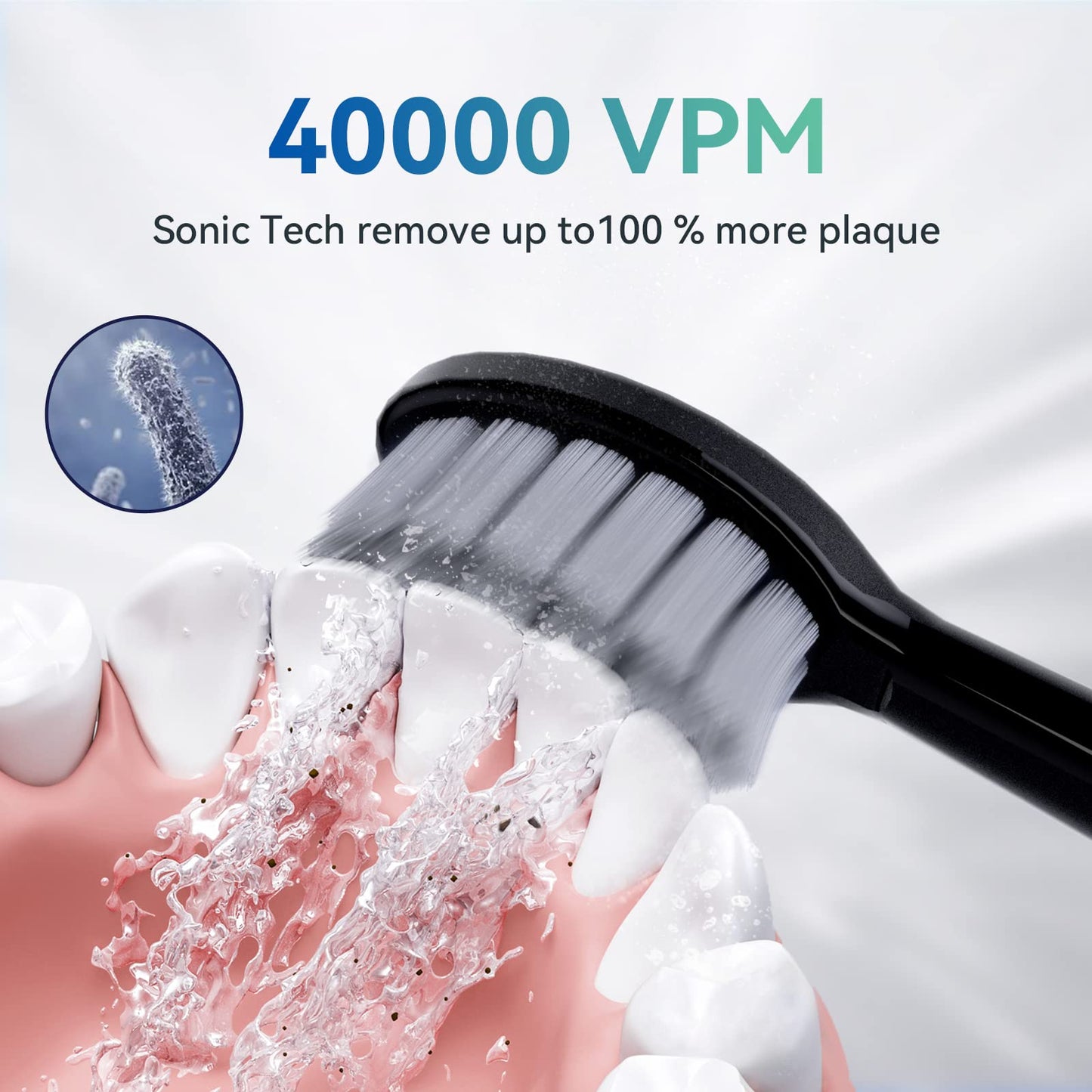 JTF Sonic Smart Toothbrush Genuine Gentle Brush Heads, 3 Pack, Black, P200