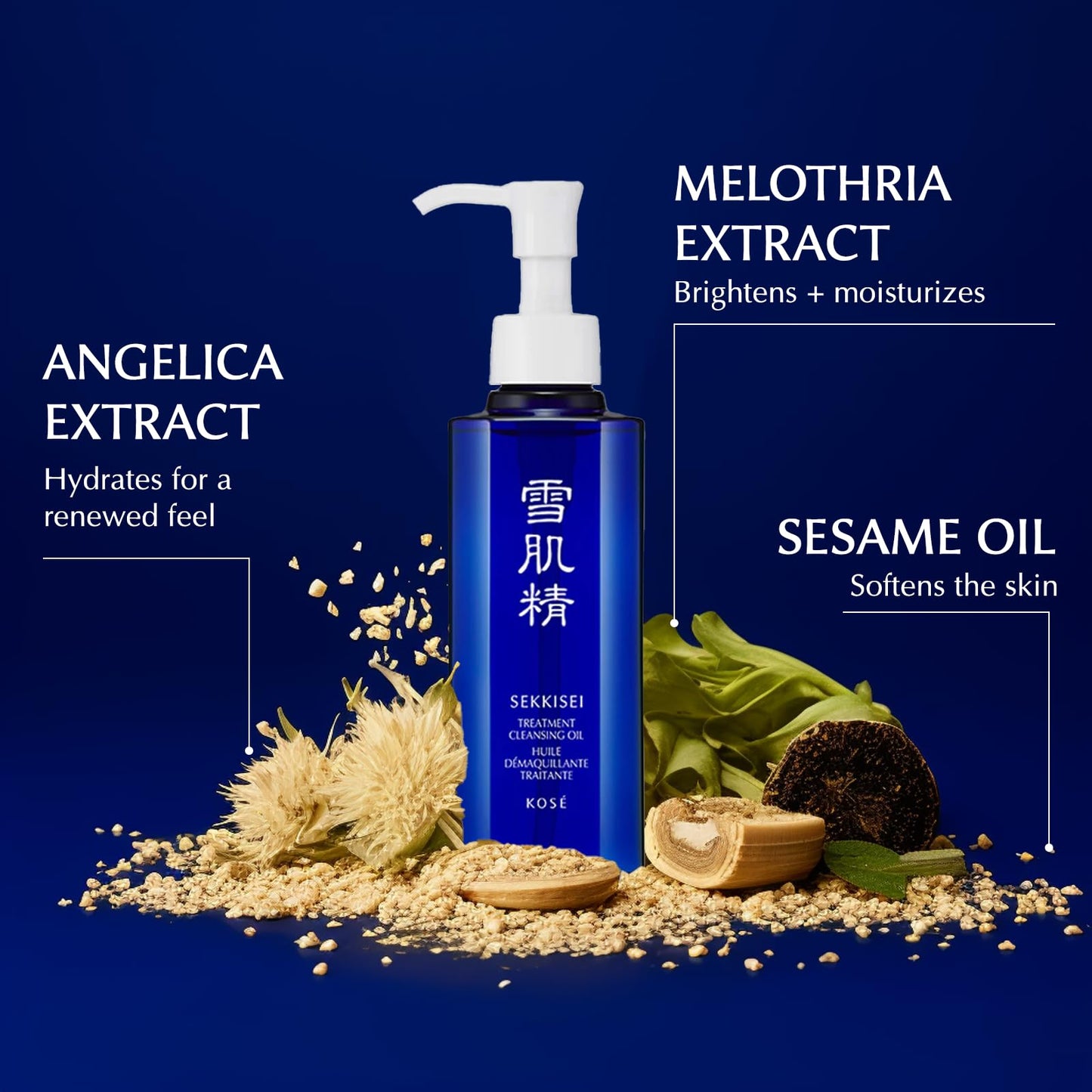 SEKKISEI Glass Skin Duo Bundle: Treatment Cleansing Oil (10.1oz) & Herbal Gel (2.8 oz)