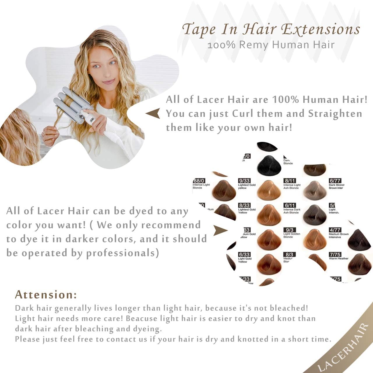LacerHair Tape in Human Hair Extensions 16 Inch 50g Balayage #4 Dark Brown Fading to #18 Dark Ash Blonde 20pcs 50g Invisible Double Sided Seamless Skin Weft Real Remy Human Hair Extensions Tape in