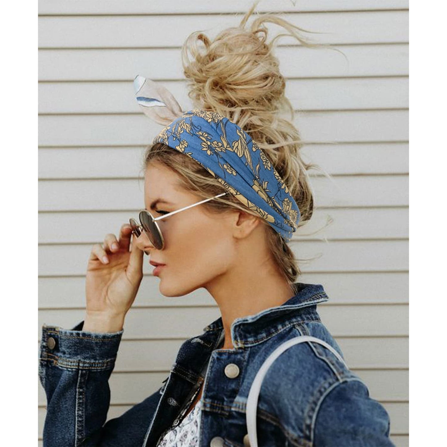 Jesries Headbands for Women Non Slip Turban Hair Wrap Elastic Hair Bands Running Headwrap Sweat Yoga Head Bands for Girls