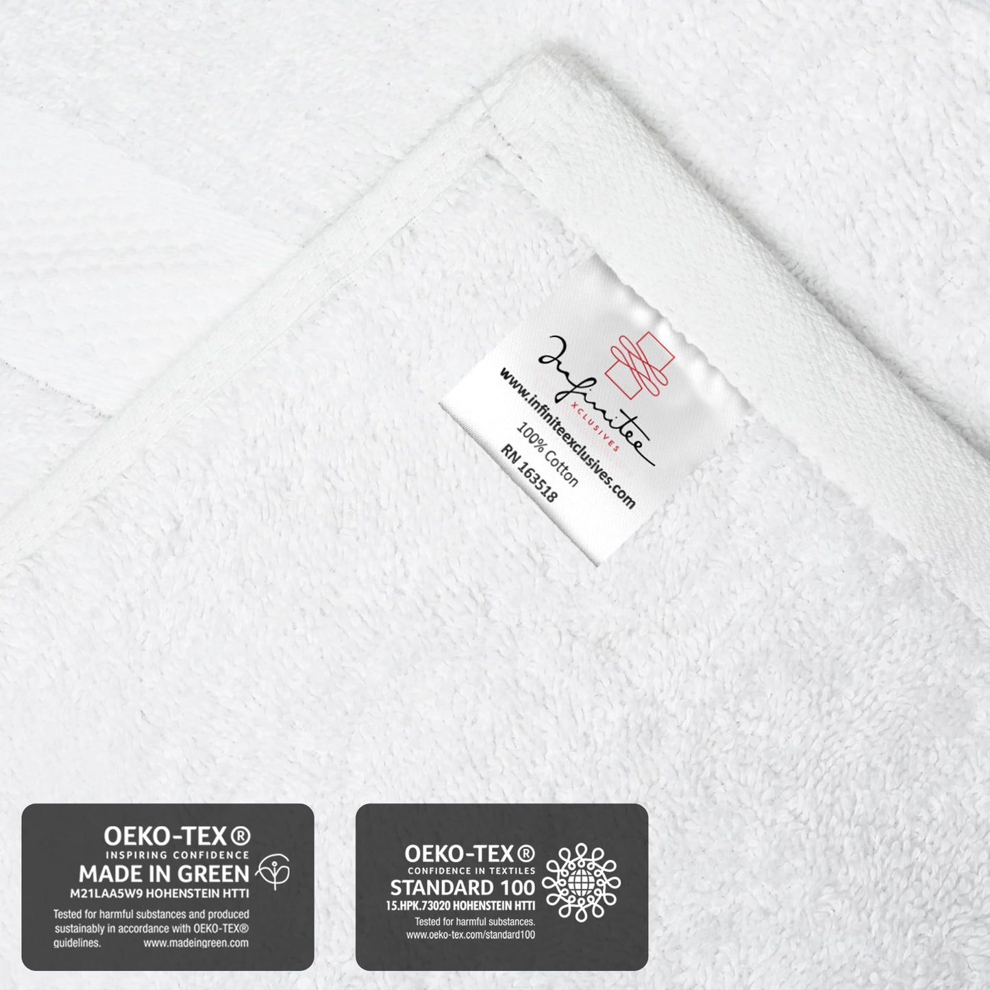 Infinitee Xclusives Premium Wash Cloths for Showering [13x13] – 100% Cotton Washcloths [Pack of 12], Soft and Absorbent Face Towels for Bathroom Wash Clothes, Gym, and Spa |Brilliant White|