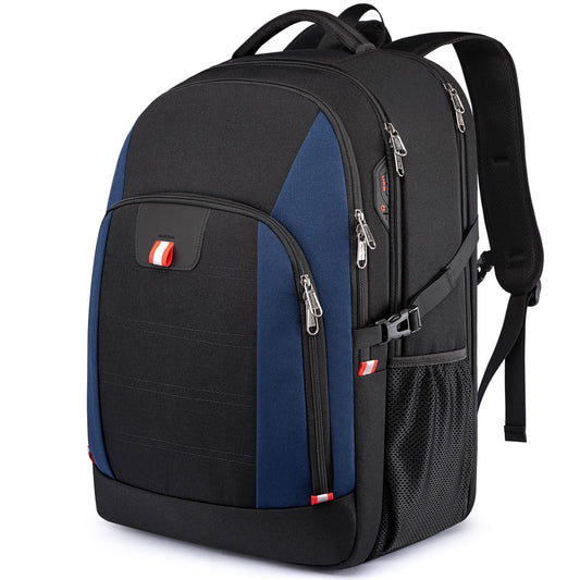 Della Gao Travel Laptop Backpack, Black Backpack for Men and Women with USB Charging Port Business Computer Back Pack (Black, 15.6 Inch)
