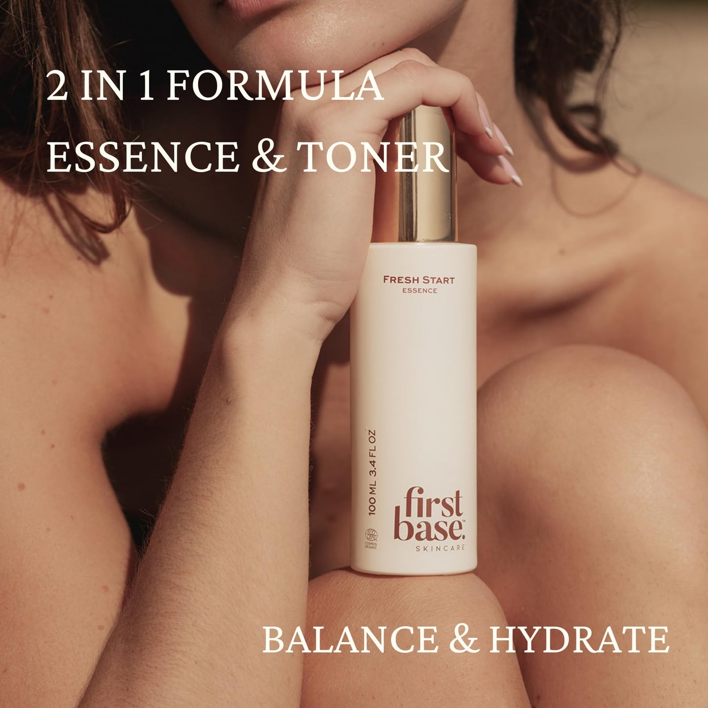 FIRSTBASE SKINCARE Fresh Start Essence | 2-in-1 Hydrating Natural Aloe Essence Toner for Face | Balances Skin pH |Prevents Aging Signs|ECOCERT (100ml)