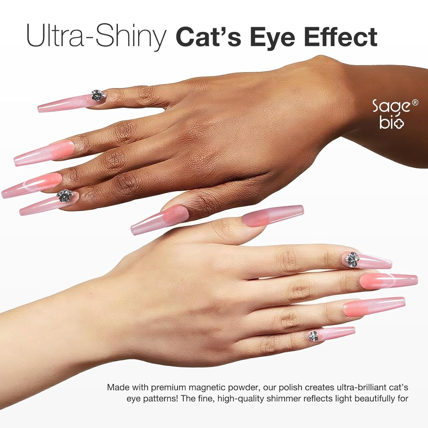15ml Cat Eye Gel Nail Polish with Magnet Shimmer Glass Bead Effect 11